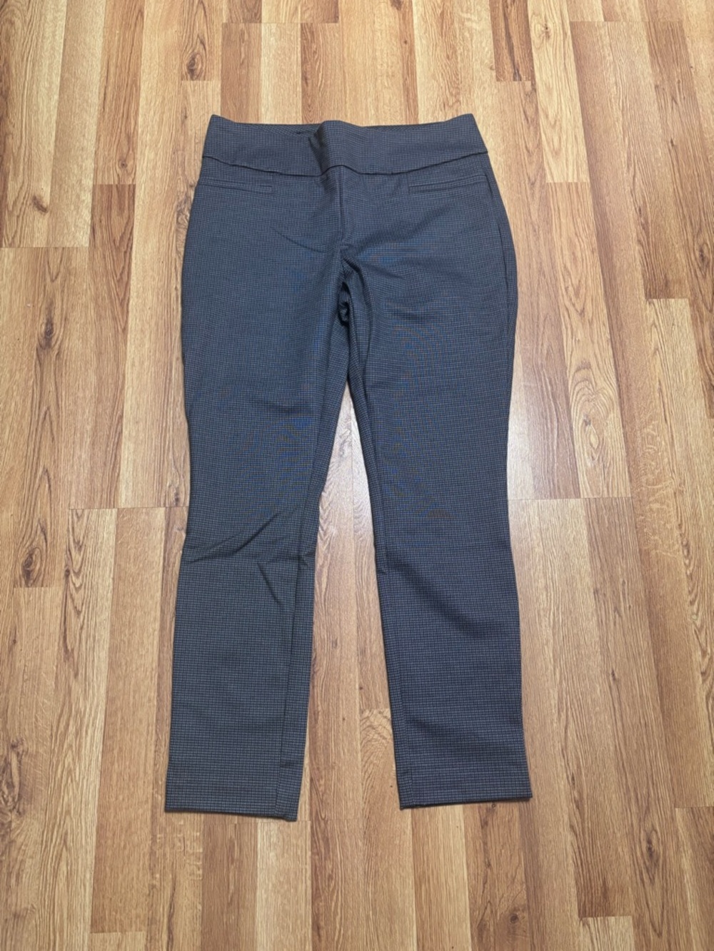Dalia Charcoal Check Pull-On Slim Pants